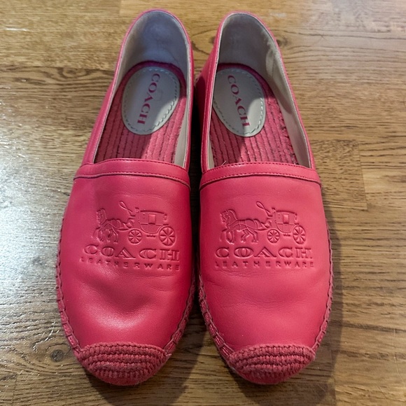 Coach Shoes - Coach Charlie Espadrille Bold Pink Flats Size 9